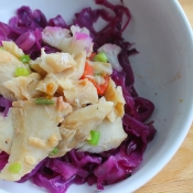 Salted Pollock & Braised Red Cabbage