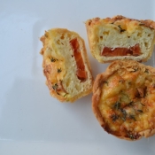 Tomato and Cheddar Cheese Quiches