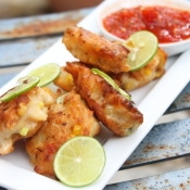 Saltfish Fritters with Chilli Sauce